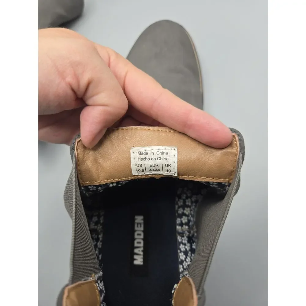 Madden Steve Madden Mens Grey Faux Suede Chelsea Boots Ankle Boots Dress Shoes